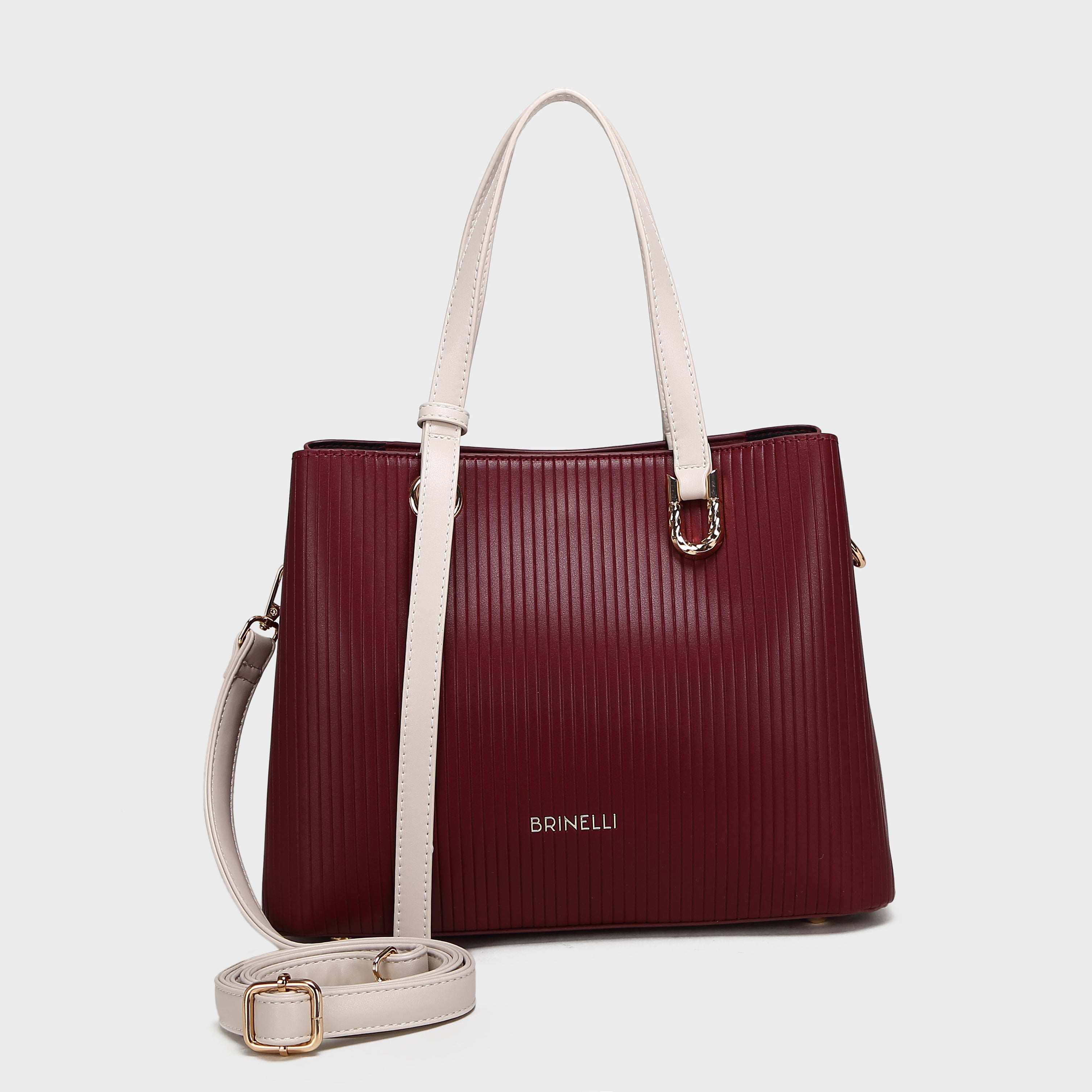 Brinelli Duchess  Structured Tote bag Wine & Ivory