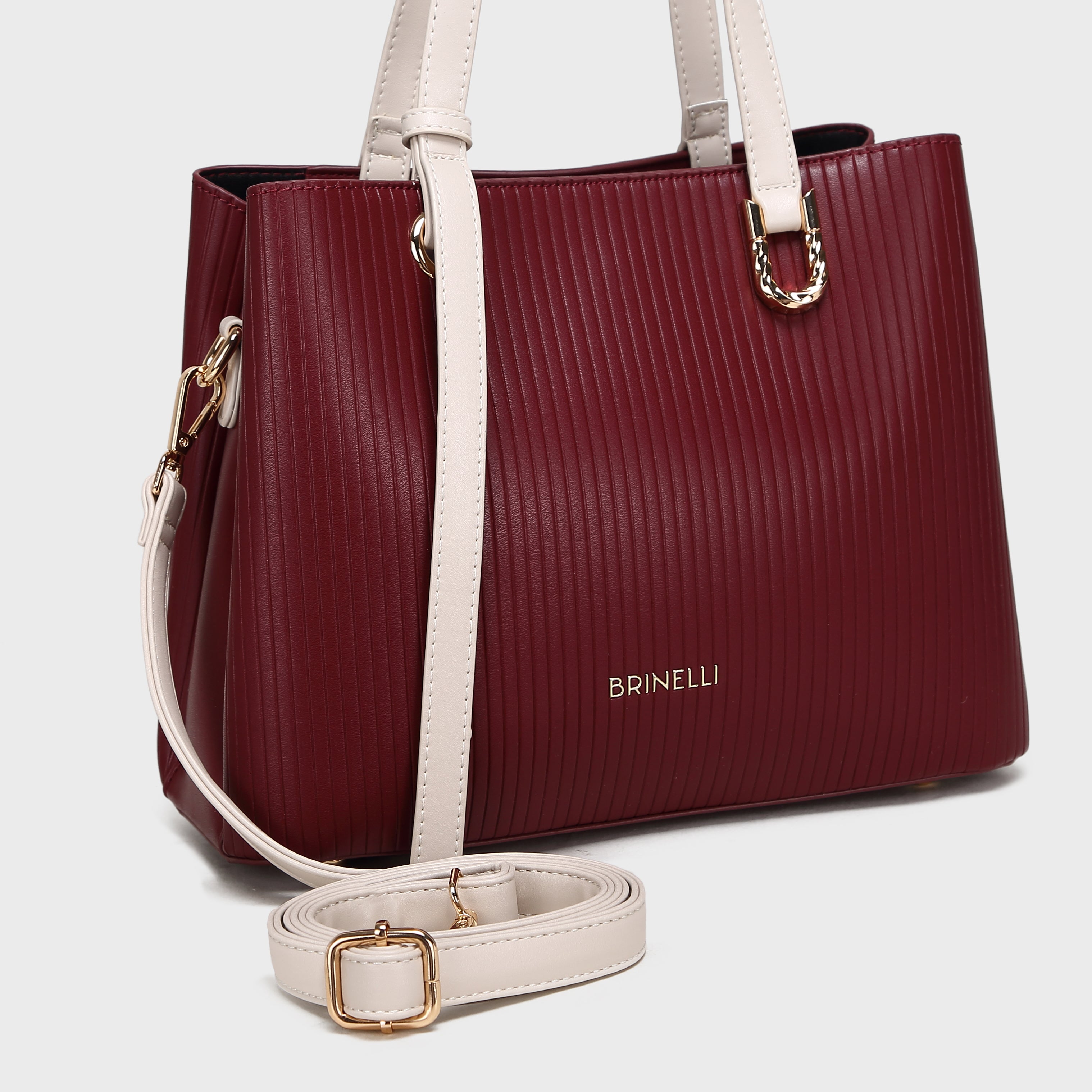 Brinelli Duchess  Structured Tote bag Wine & Ivory
