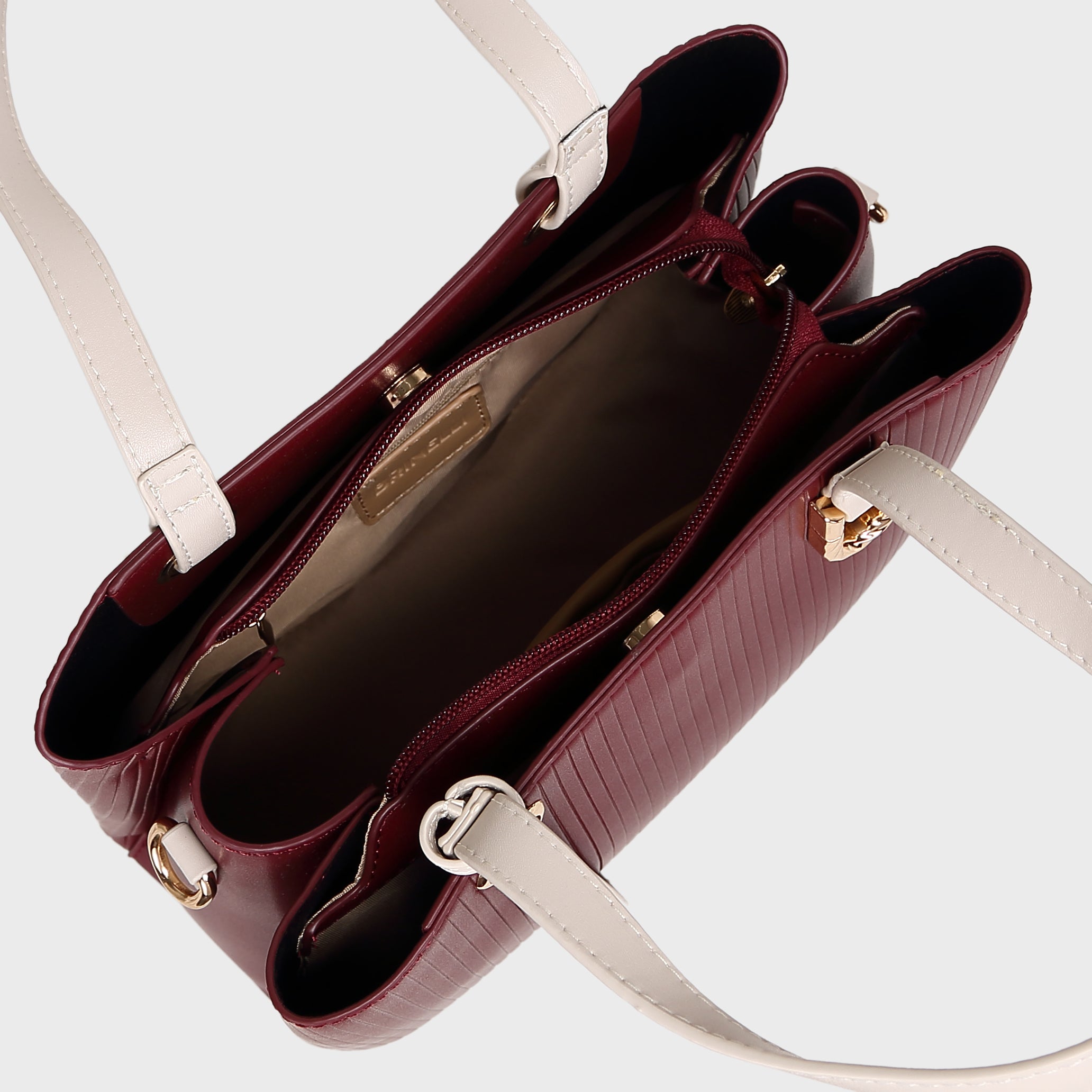 Brinelli Duchess  Structured Tote bag Wine & Ivory