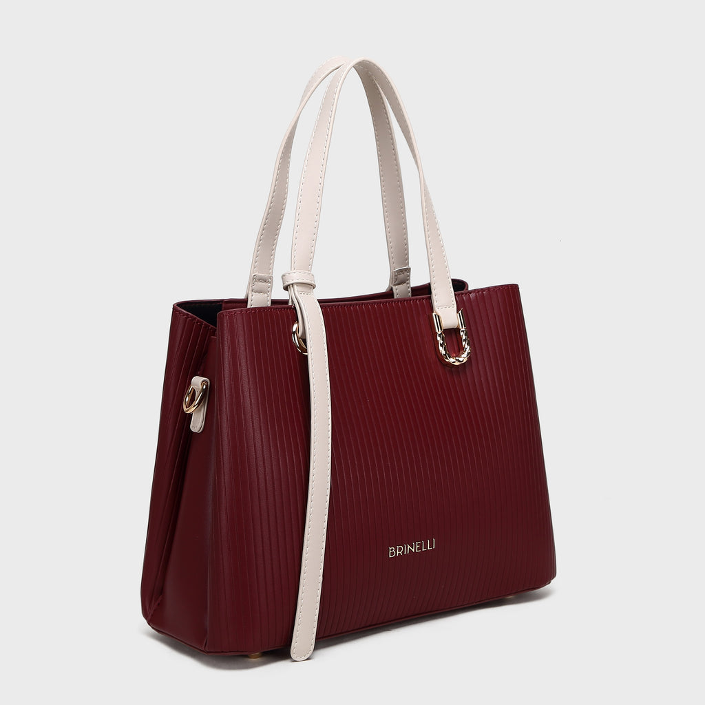 Brinelli Duchess  Structured Tote bag Wine & Ivory