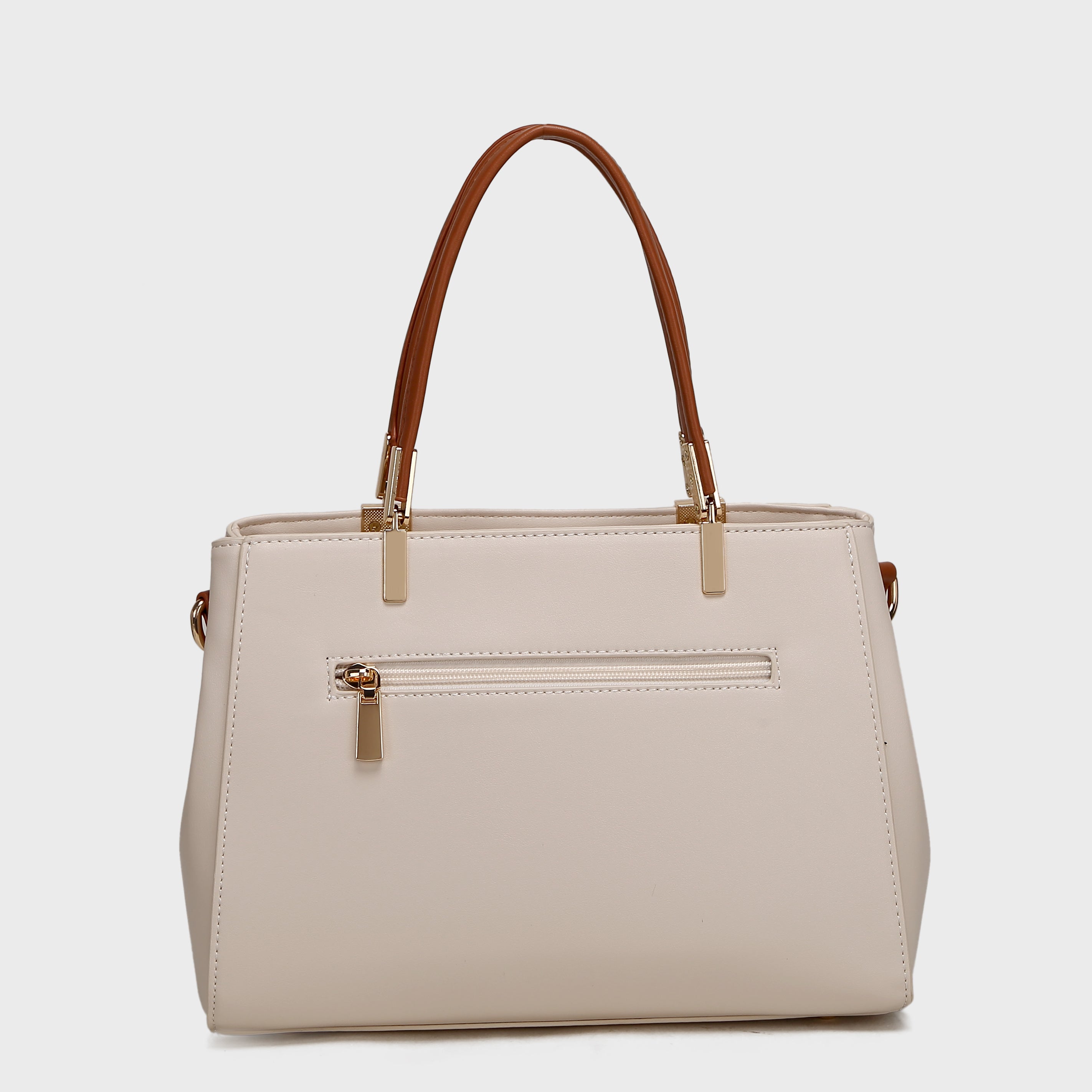 Brinelli Twofold Shoulder Tote Bag Ivory and Tan