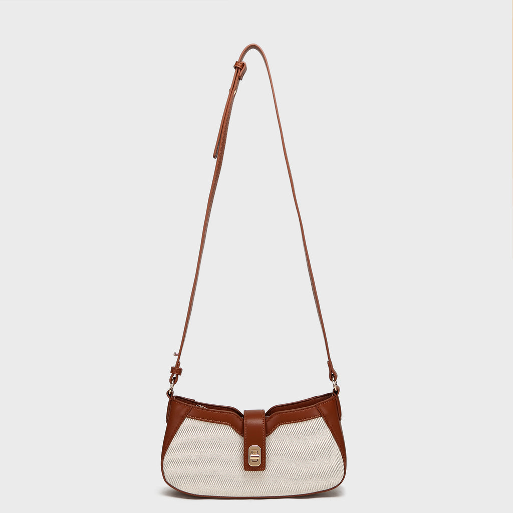Brinelli Verona  Crossbody Shoulder Bag Brown/Off White