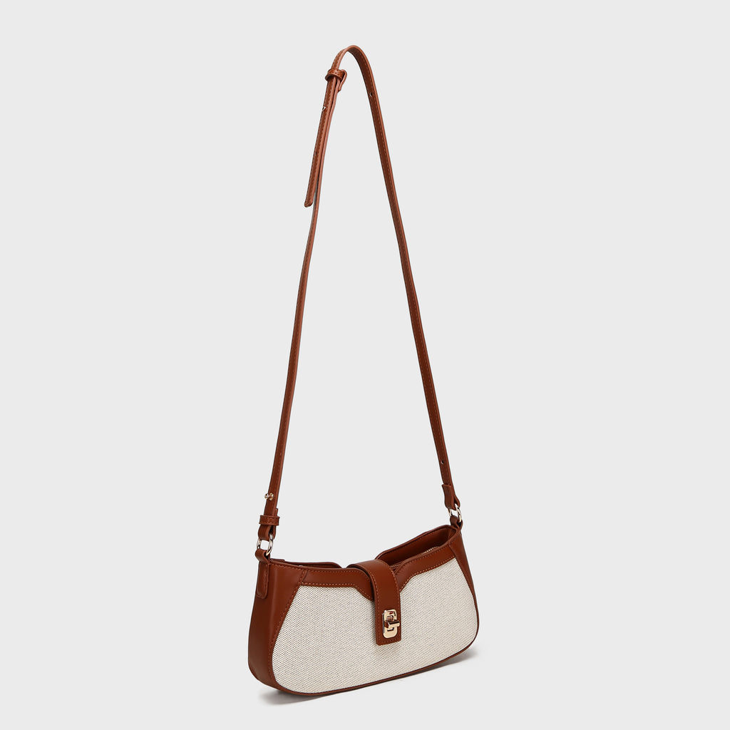 Brinelli Verona  Crossbody Shoulder Bag Brown/Off White