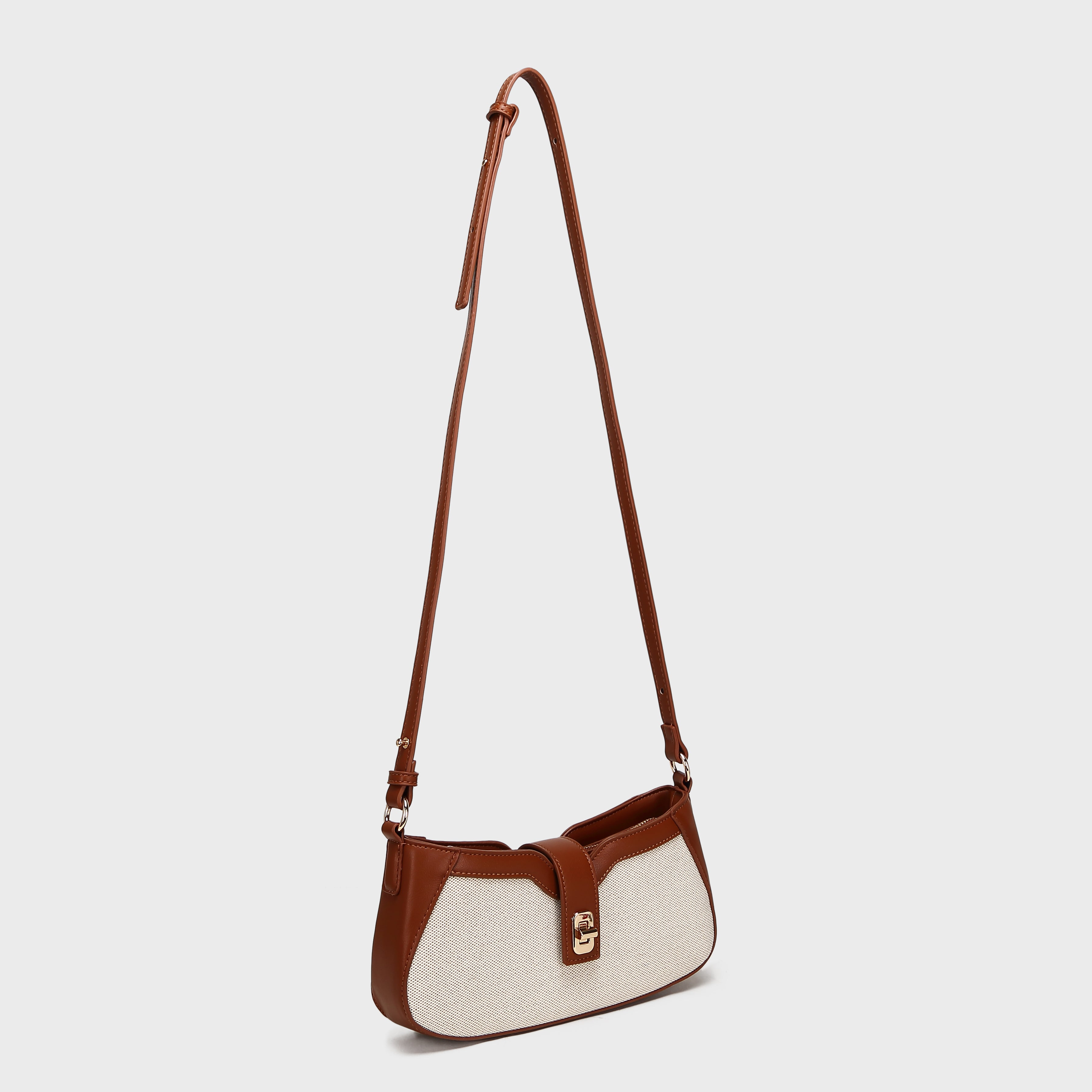 Brinelli Verona  Crossbody Shoulder Bag Brown/Off White