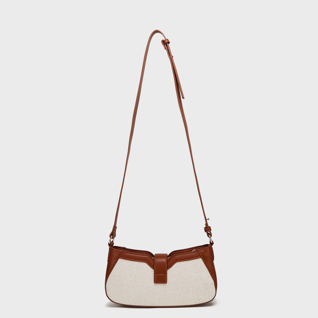 Brinelli Verona  Crossbody Shoulder Bag Brown/Off White