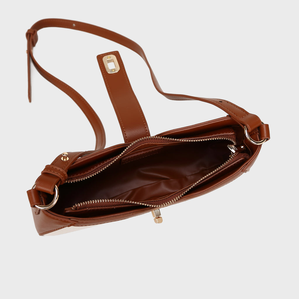 Brinelli Verona  Crossbody Shoulder Bag Brown/Off White