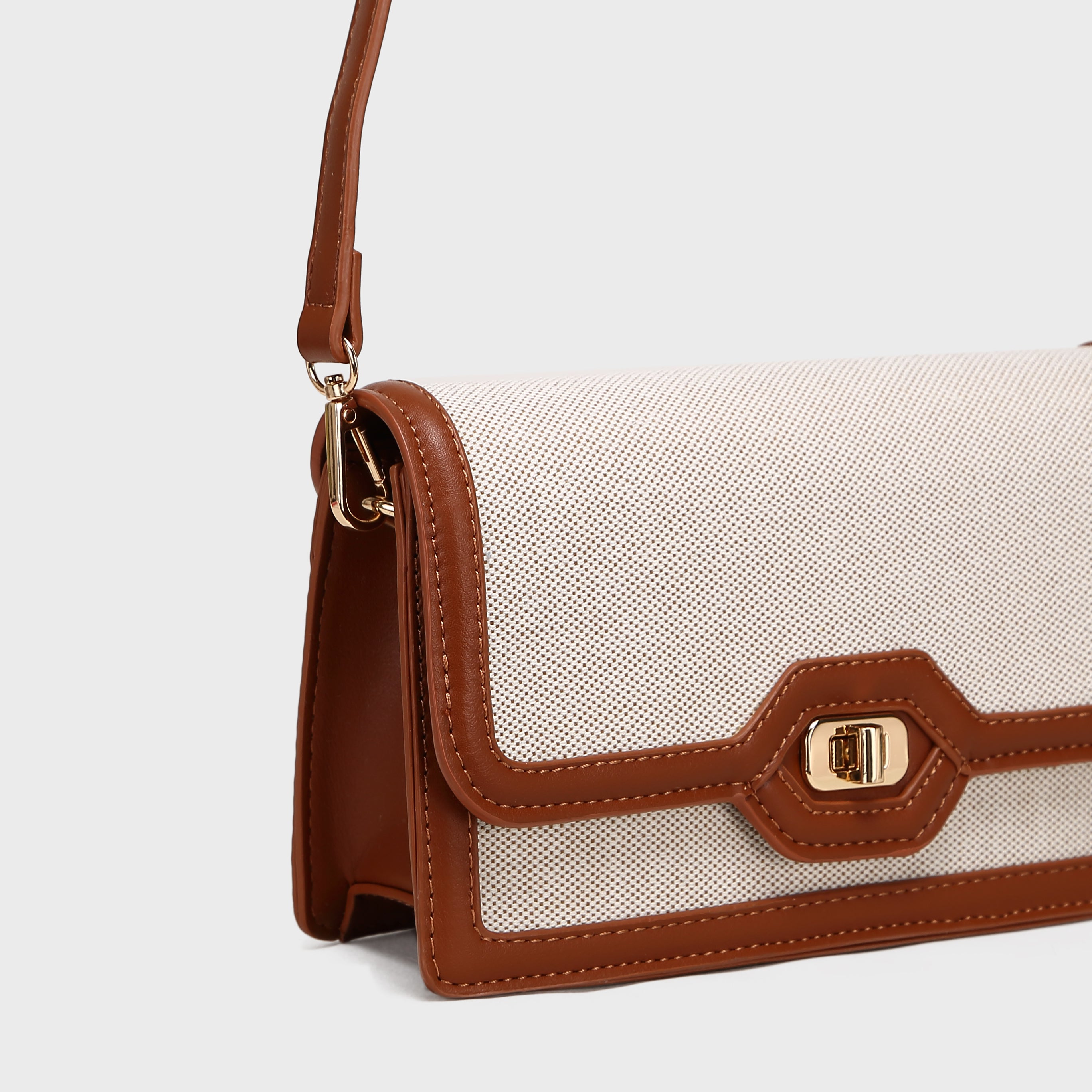 Brinelli Ava Shoulder Crossbody Bag Brown/Off White