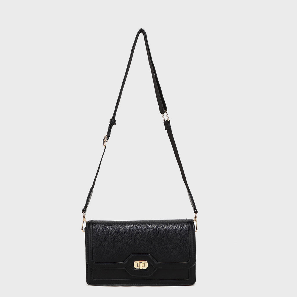 Brinelli Ava Shoulder Crossbody Bag Black/Black