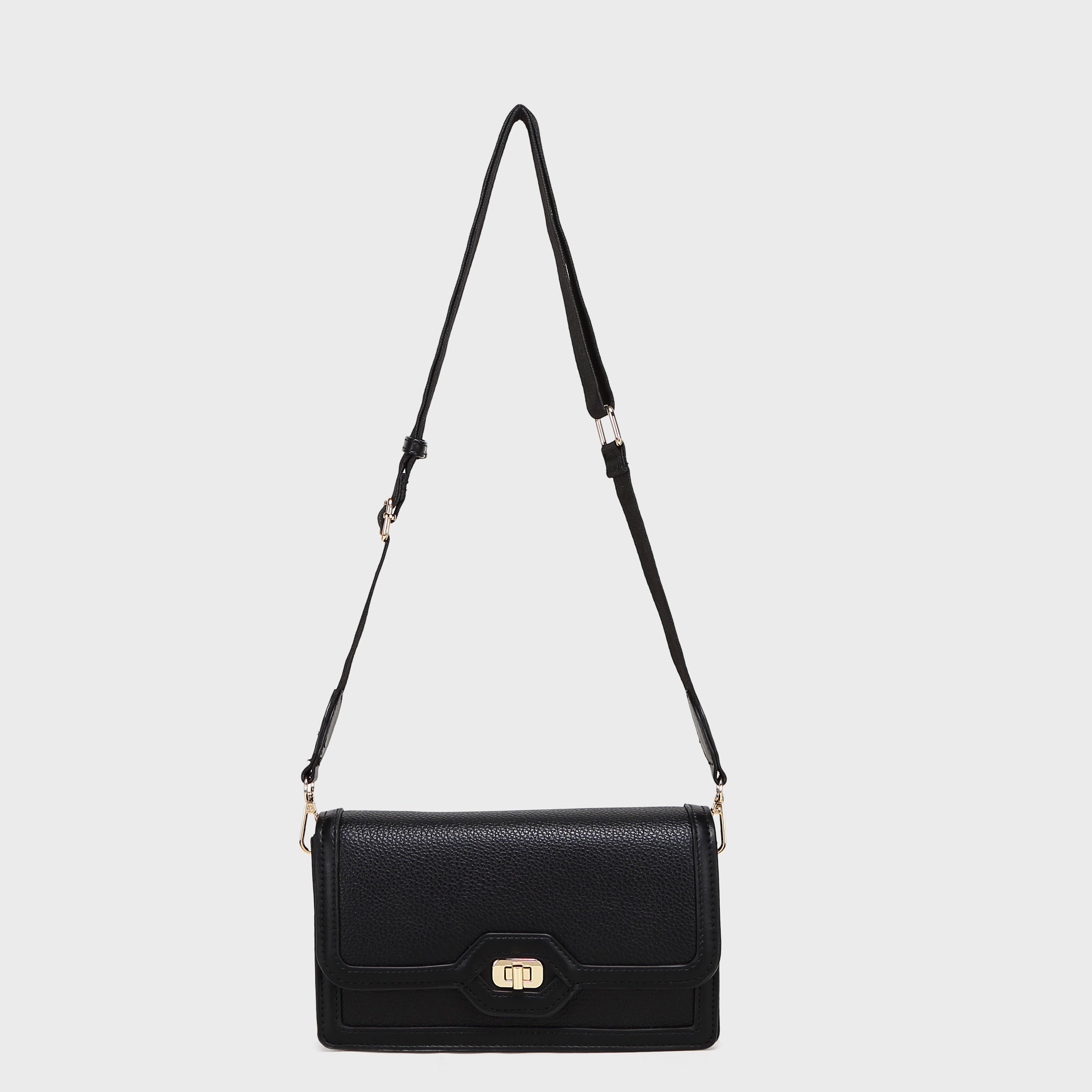 Brinelli Ava Shoulder Crossbody Bag Black/Black