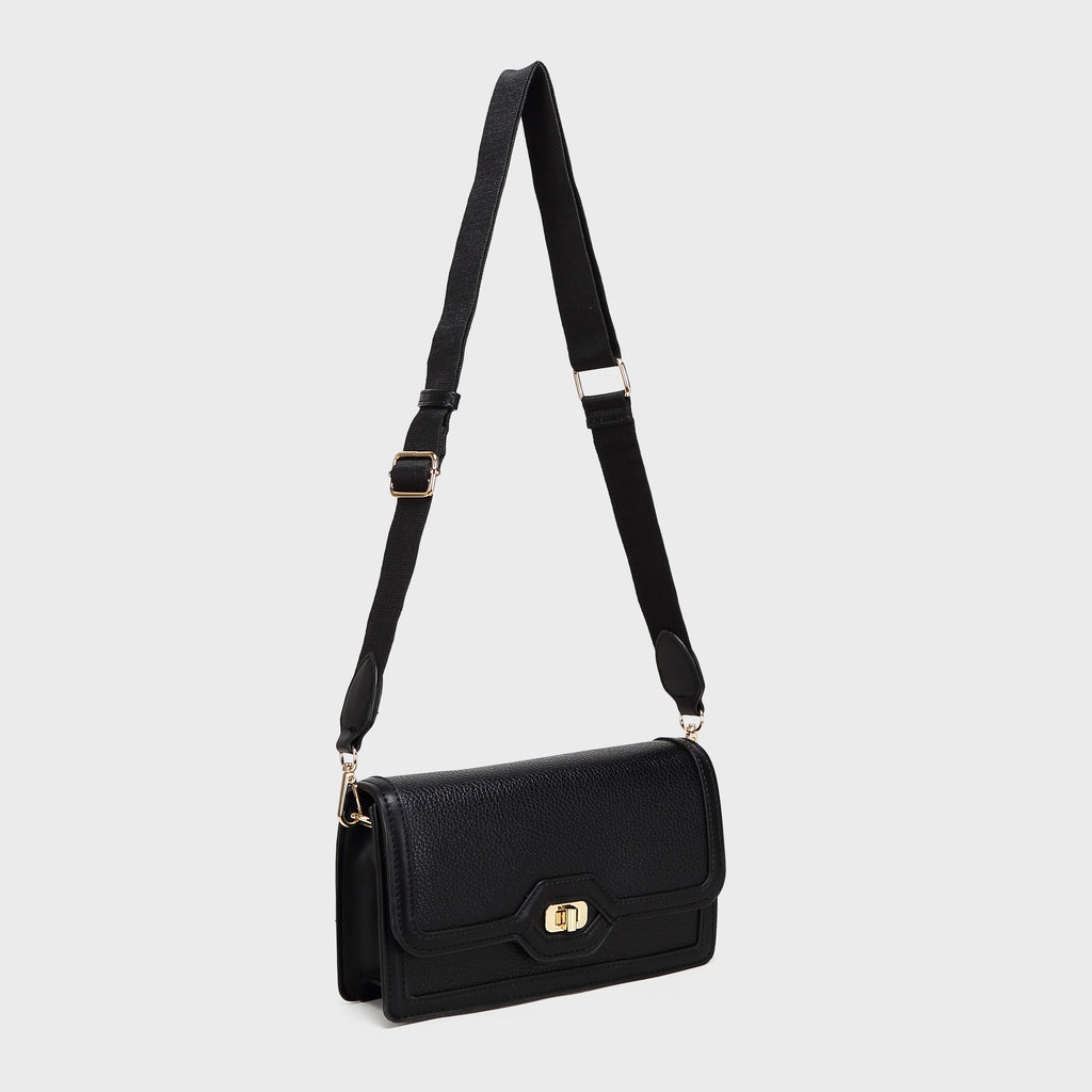 Brinelli Ava Shoulder Crossbody Bag Black/Black