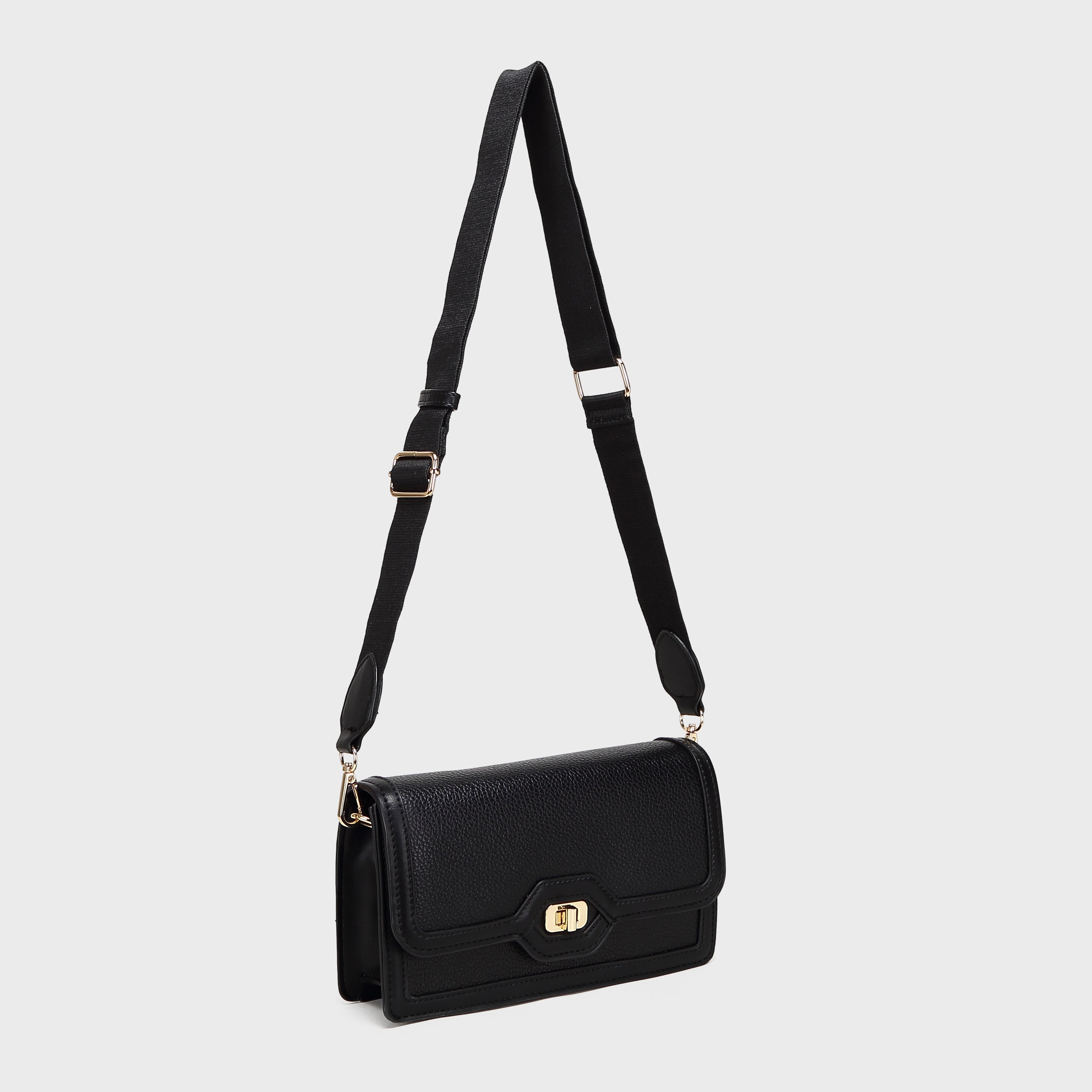 Brinelli Ava Shoulder Crossbody Bag Black/Black