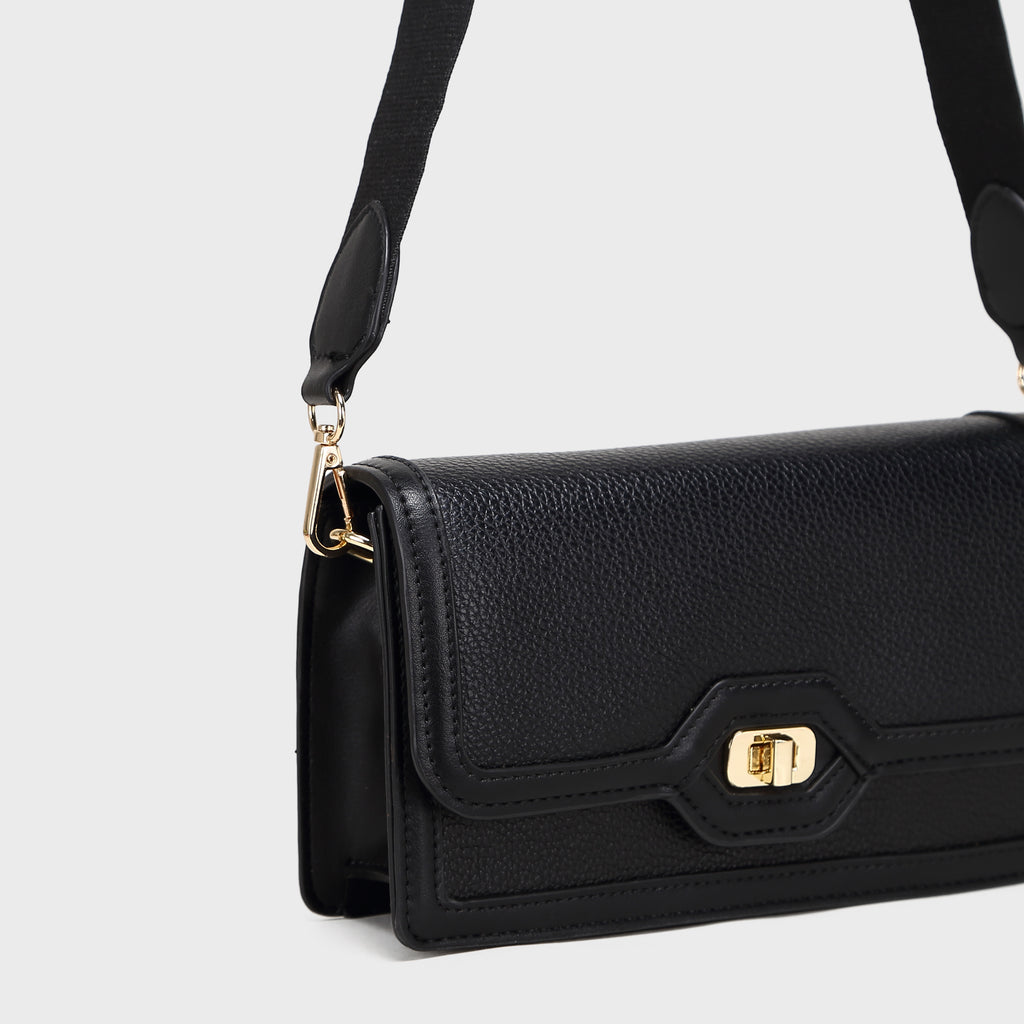 Brinelli Ava Shoulder Crossbody Bag Black/Black