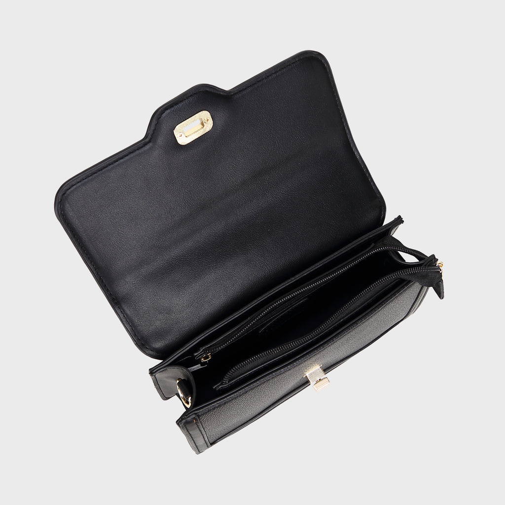 Brinelli Ava Shoulder Crossbody Bag Black/Black