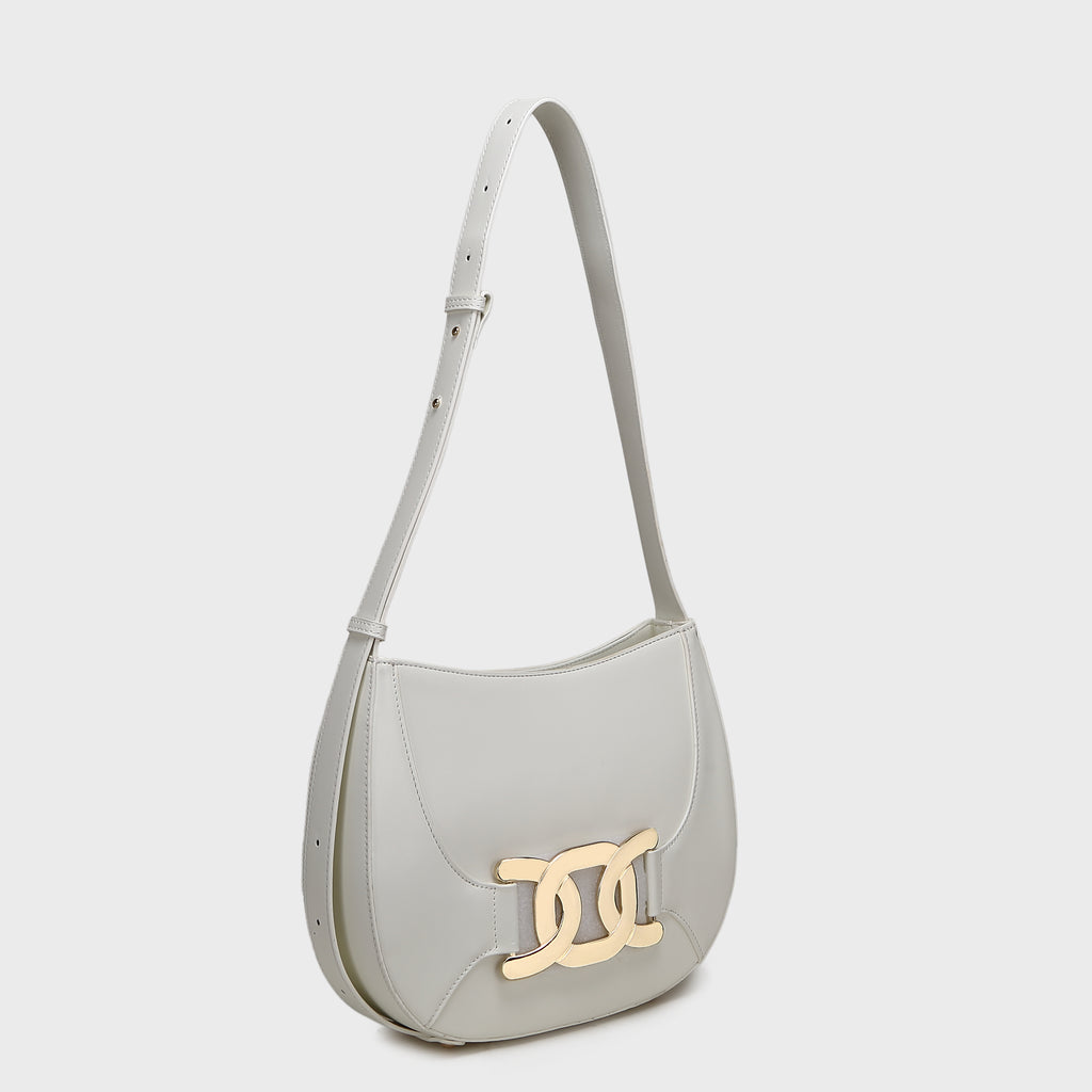 Brinelli Artemis Shoulder Hobo Bag White