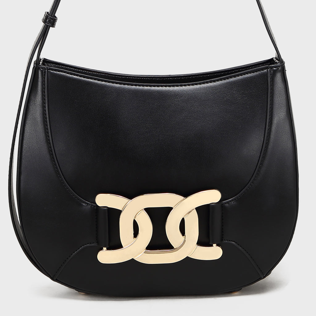 Brinelli Artemis Shoulder Hobo Bag Black