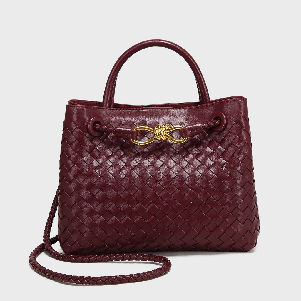 Brinelli Bowknot Satchel Style Tote Burgundy