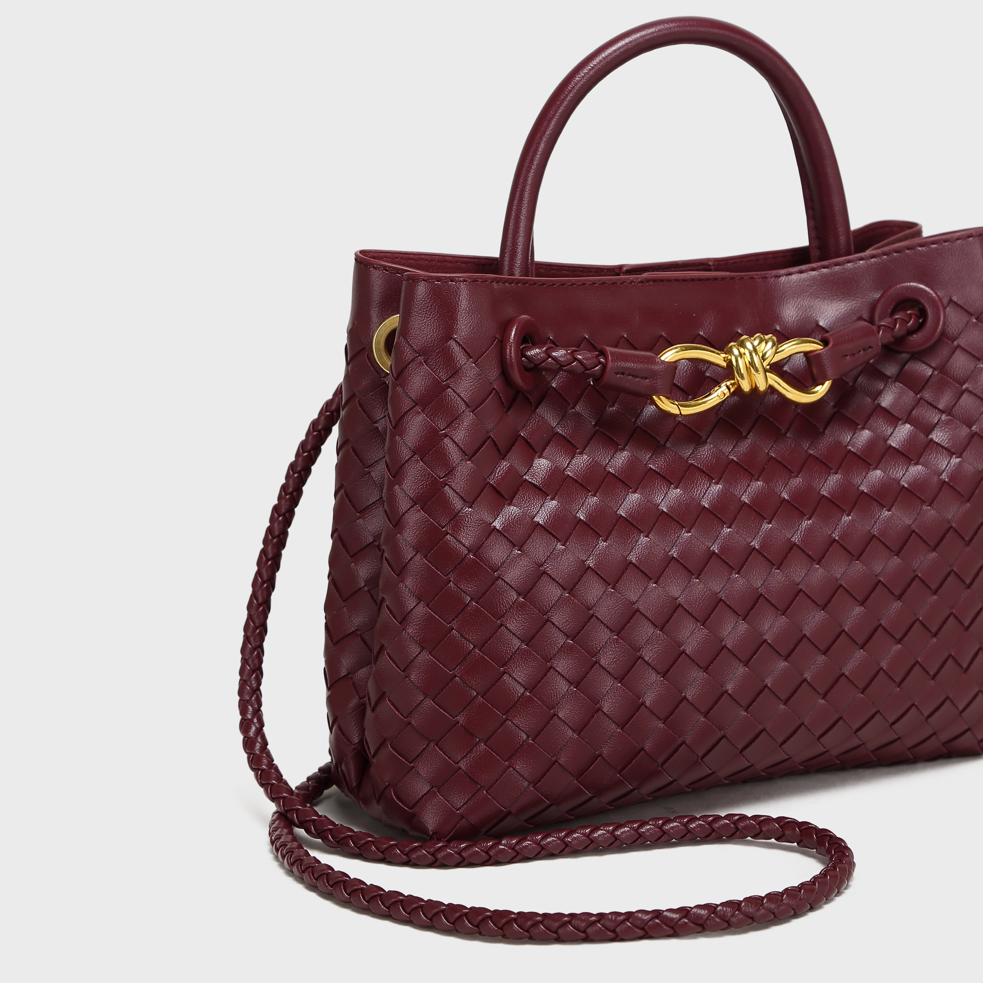Brinelli Bowknot Satchel Style Tote Burgundy