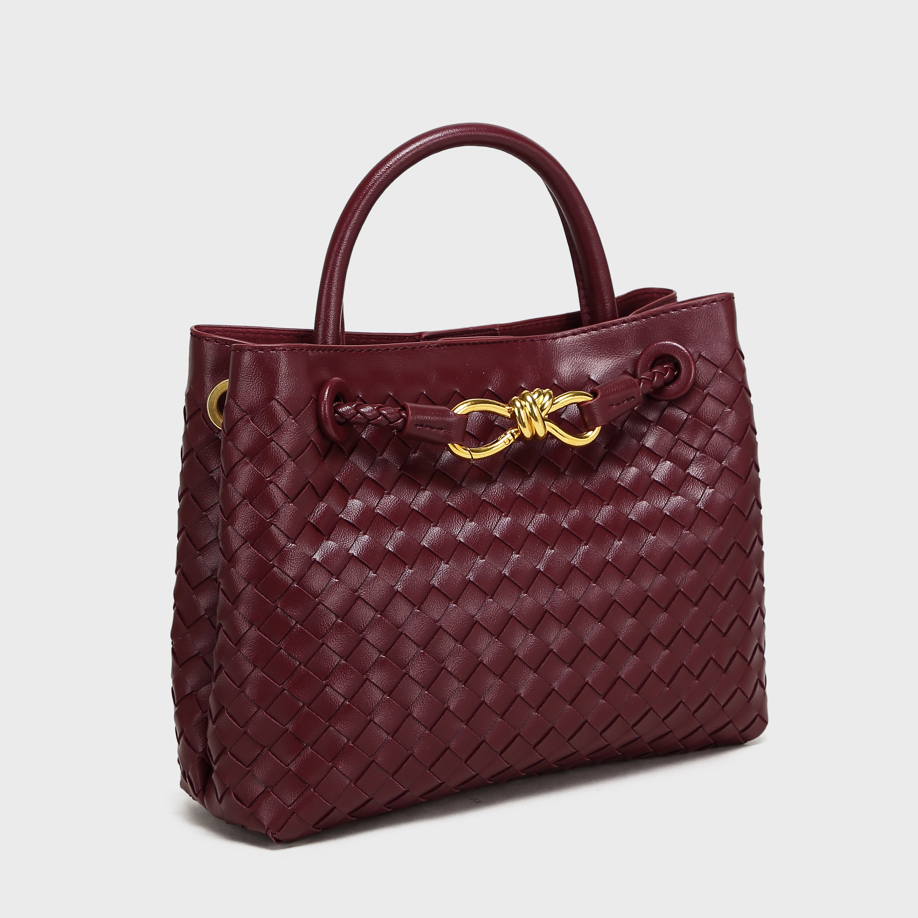 Brinelli Bowknot Satchel Style Tote Burgundy