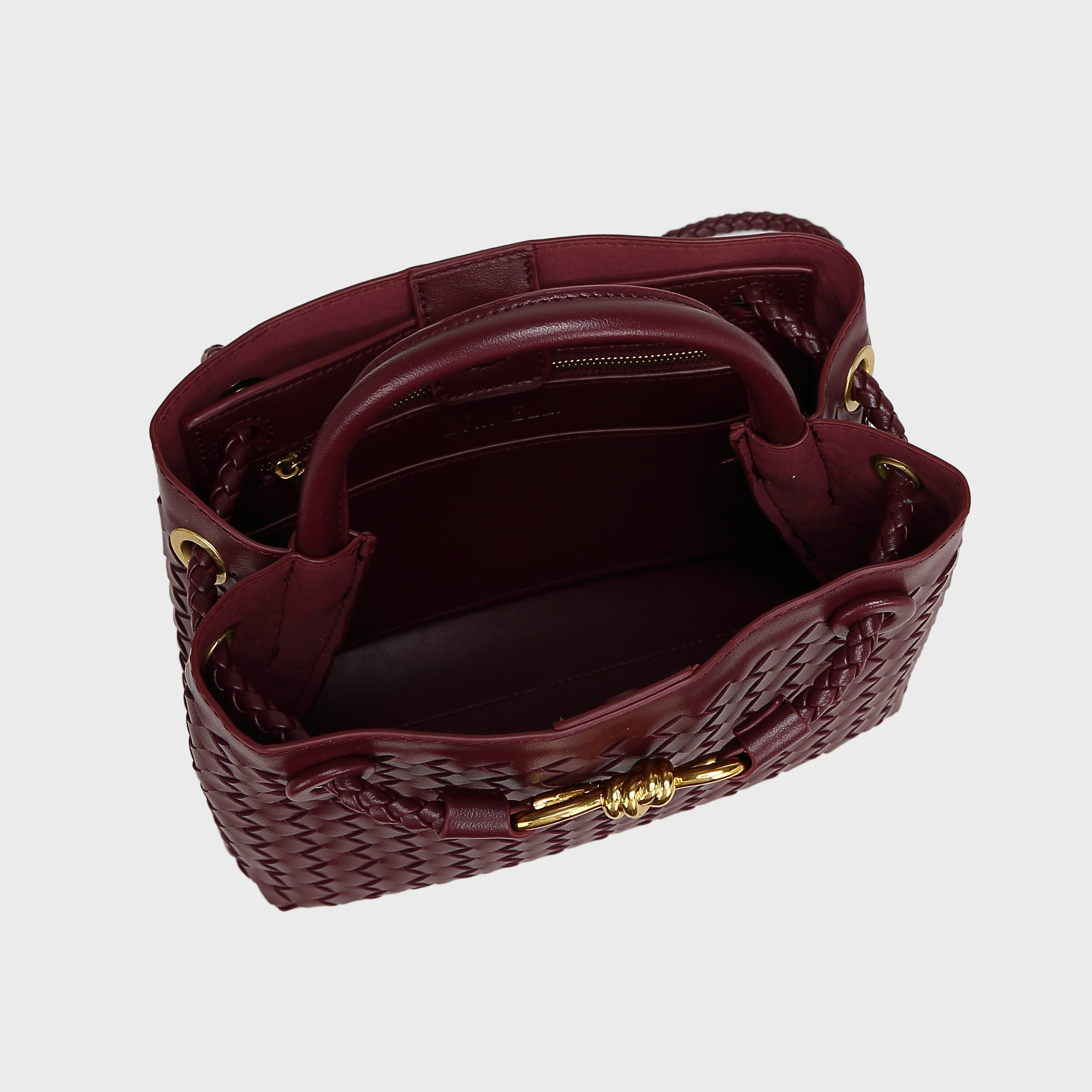 Brinelli Bowknot Satchel Style Tote Burgundy