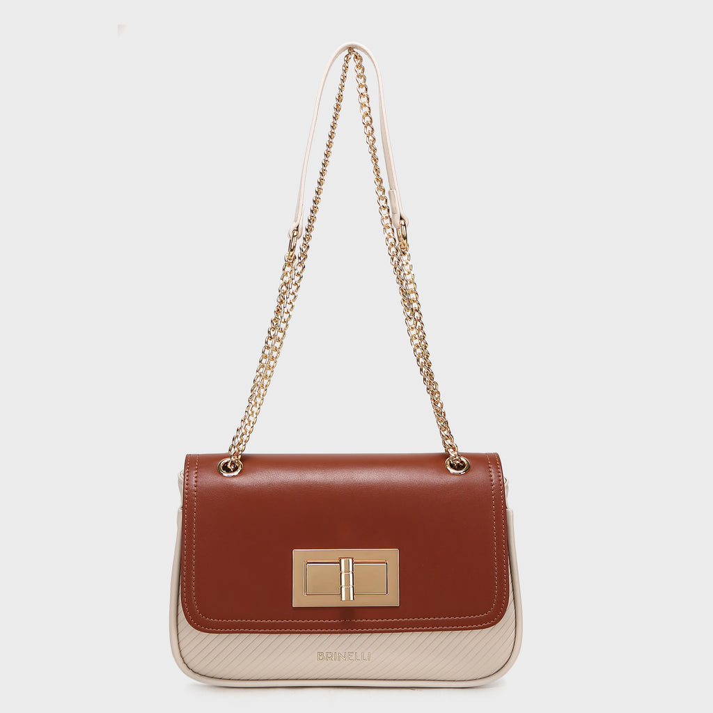 Brinelli Aurelia Shoulder Crossbody Bag Beige/ Tan