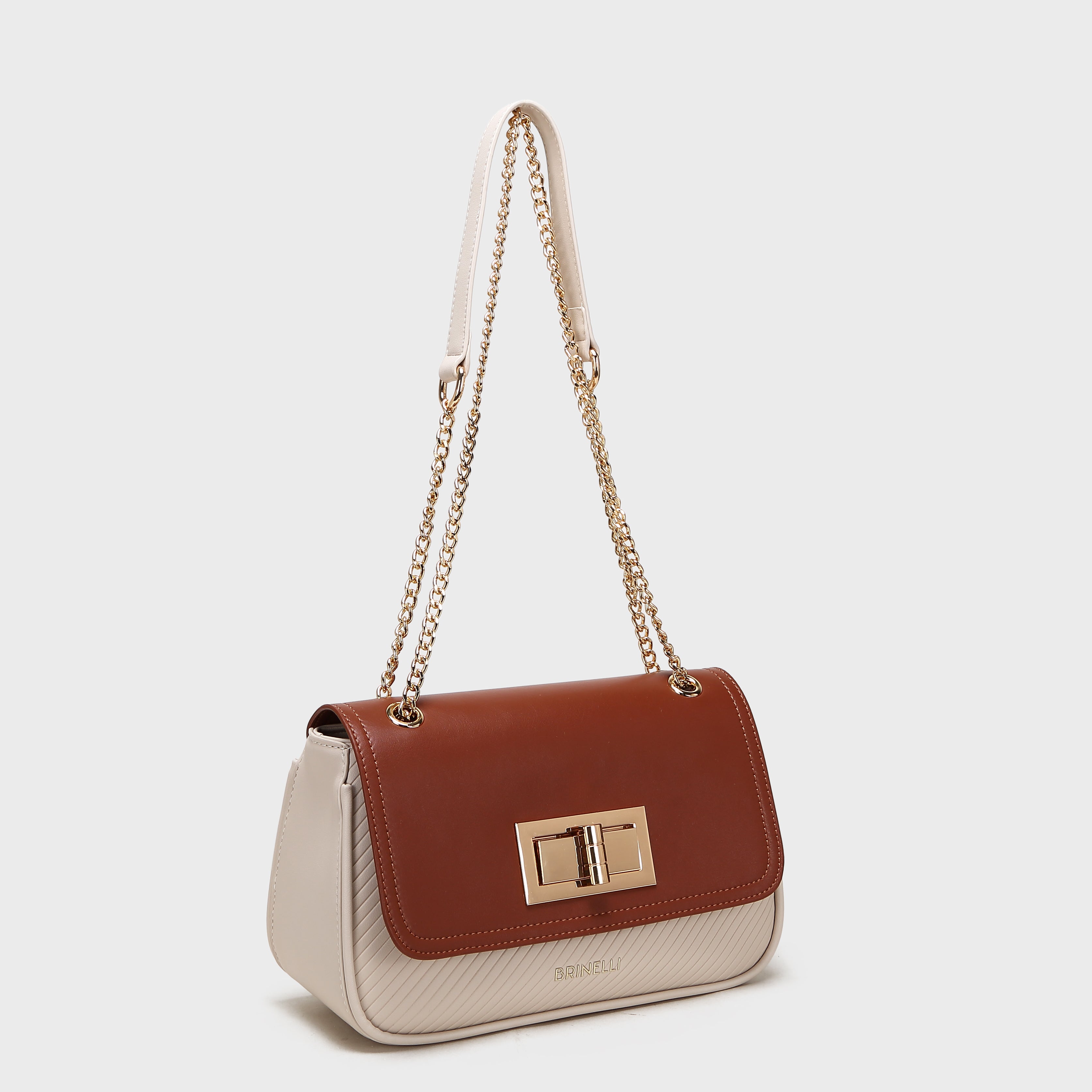 Brinelli Aurelia Shoulder Crossbody Bag Beige/ Tan