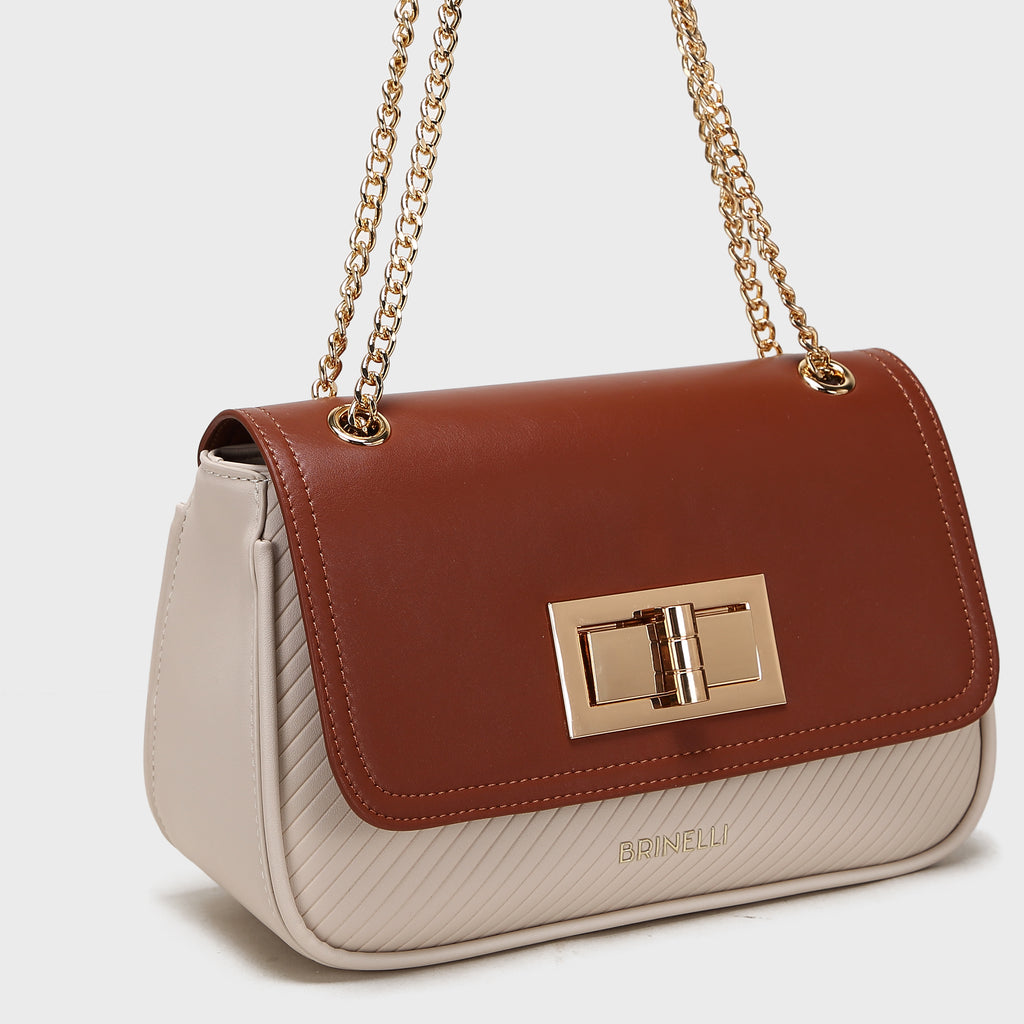 Brinelli Aurelia Shoulder Crossbody Bag Beige/ Tan