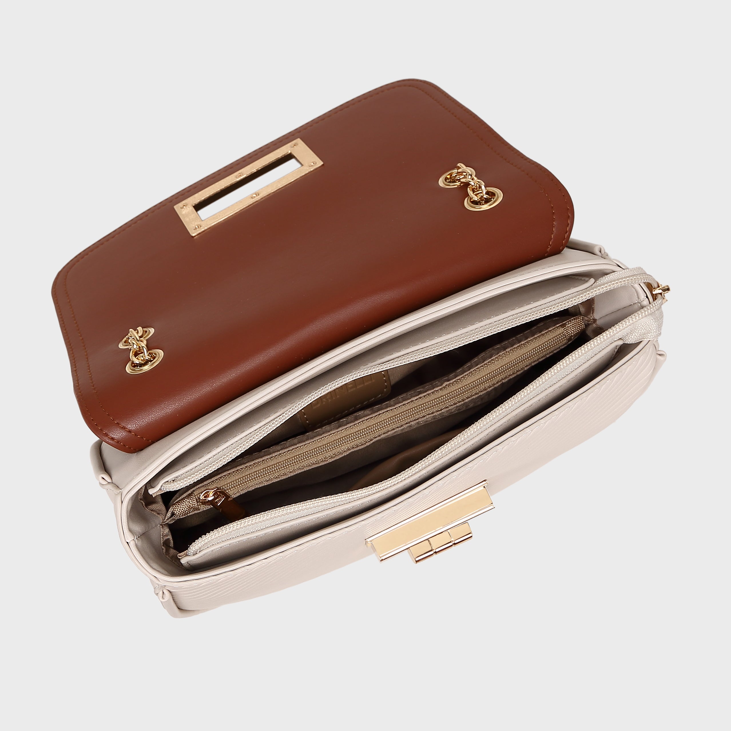 Brinelli Aurelia Shoulder Crossbody Bag Beige/ Tan