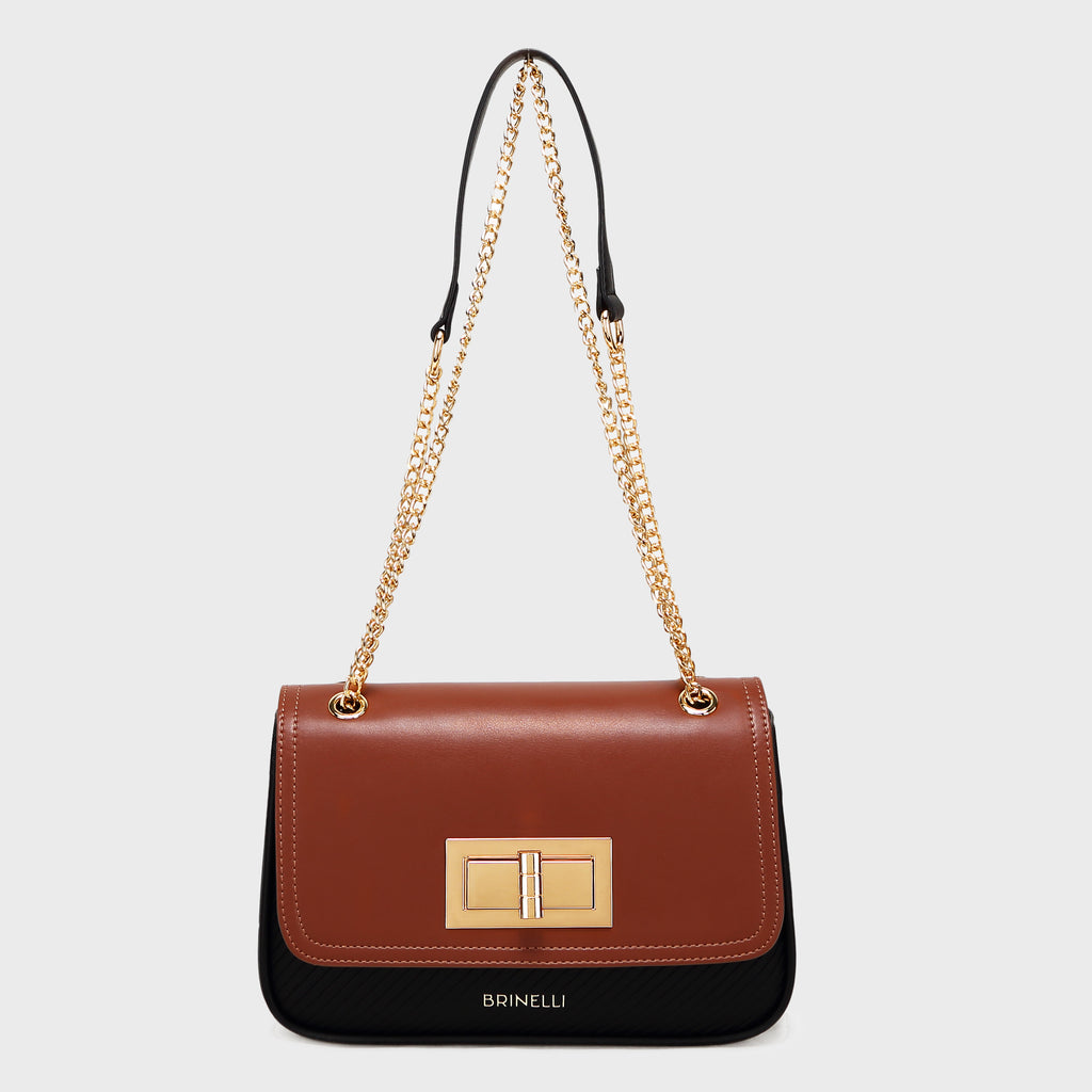 Brinelli Aurelia Shoulder Crossbody Bag Black & Brown