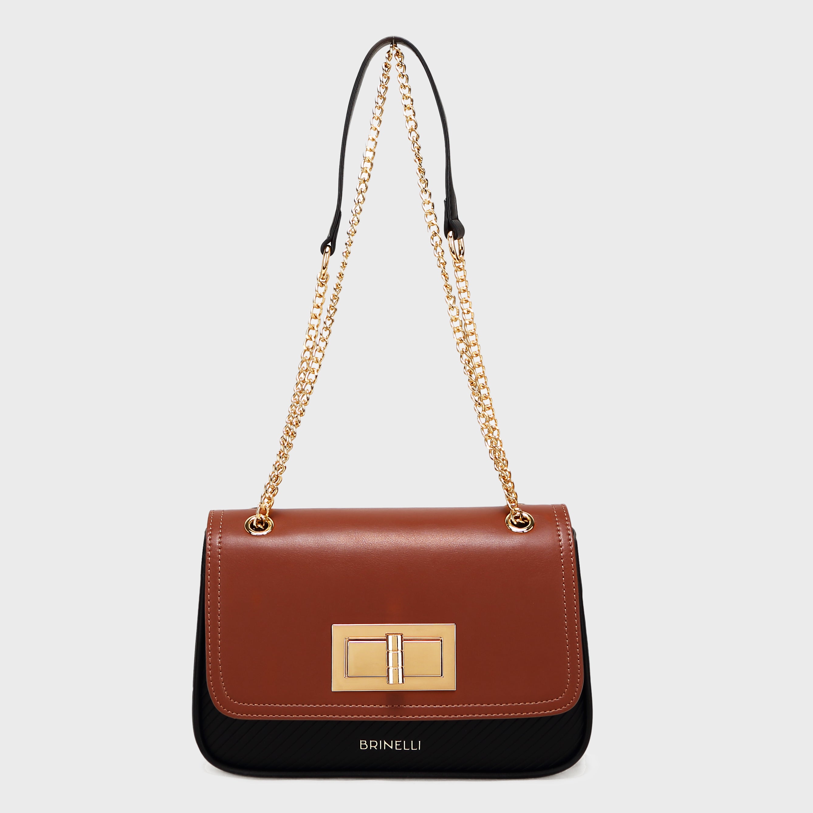 Brinelli Aurelia Shoulder Crossbody Bag Black & Brown