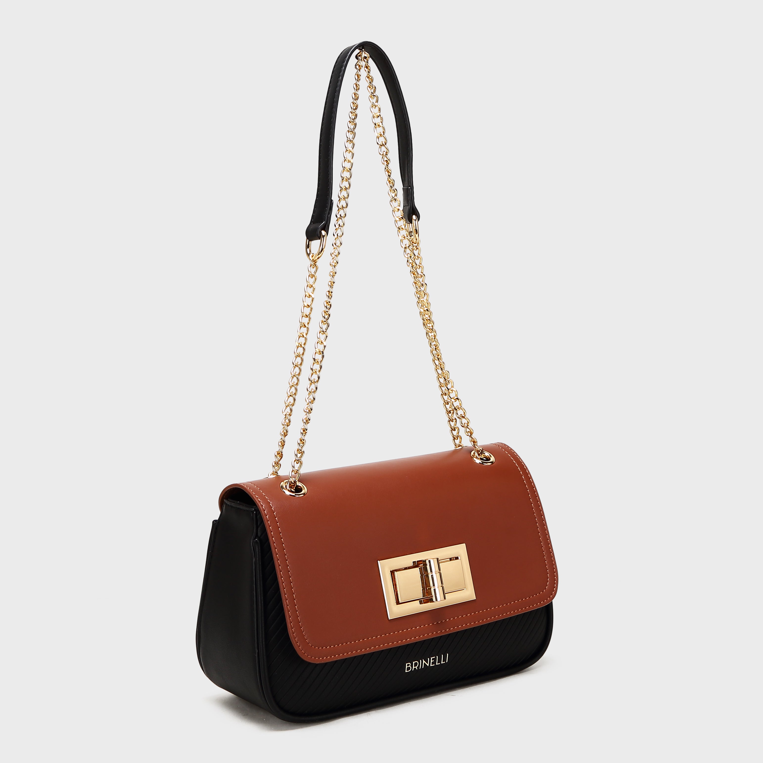 Brinelli Aurelia Shoulder Crossbody Bag Black & Brown