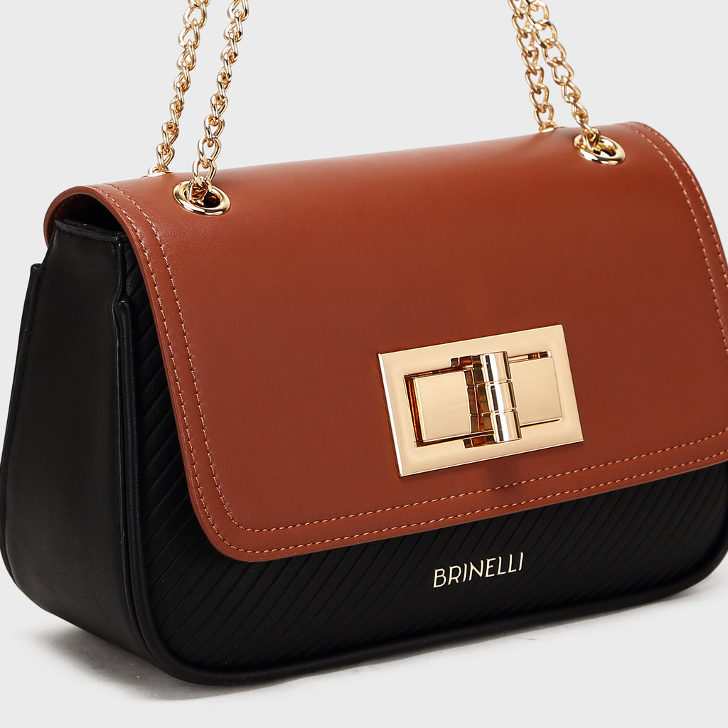 Brinelli Aurelia Shoulder Crossbody Bag Black & Brown